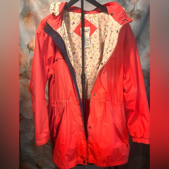 Vintage Northern Reflections Cottage Essentials Floral Lined Red Parka Jacket L - Picture 5 of 17